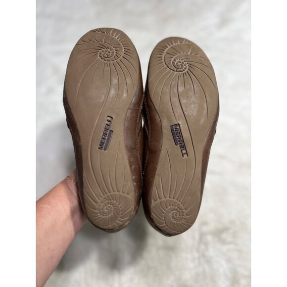 Merrell dark brown earth leather ballet slip on shoe womens size  7 - Picture 4 of 7